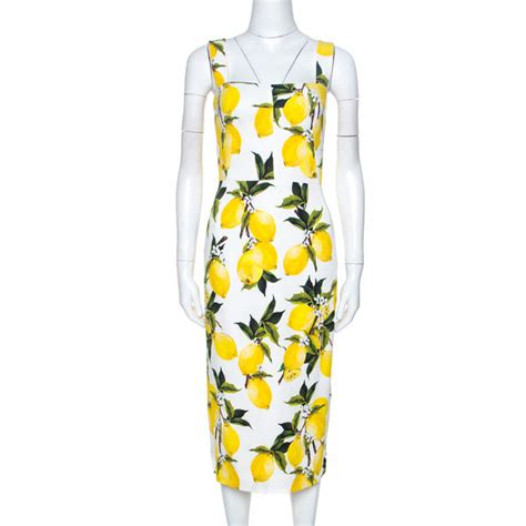 dolce gabbana lemon midi dress